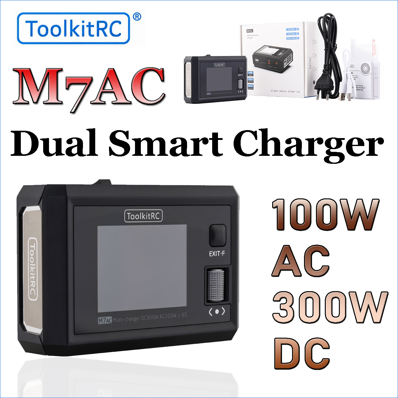 ToolkitRC M7AC 100W AC 300W DC - đánh giá và giá Drone Smart Rc