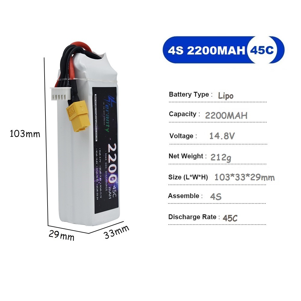 4S LiPo Battery 14.8V 1500mah  - đánh giá và giá Drone Carrera Rc