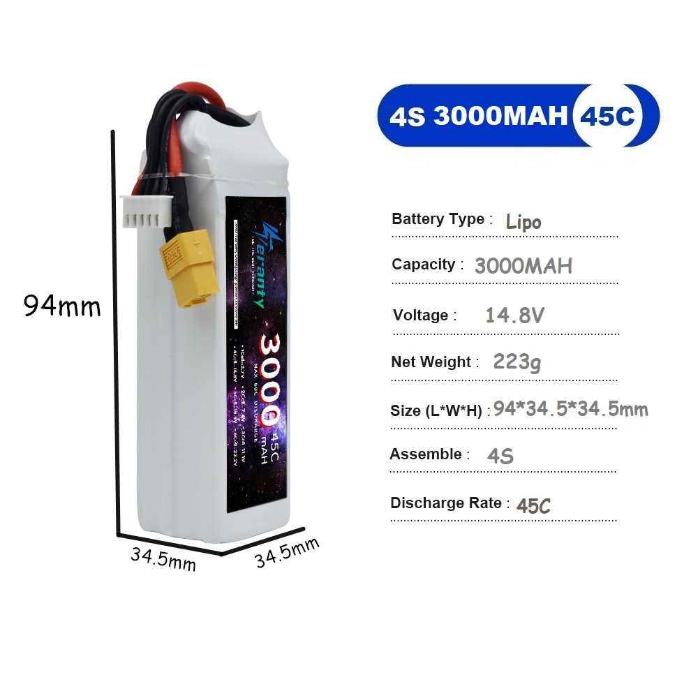 4S LiPo Battery 14.8V 1500mah  - đánh giá và giá Drone Carrera Rc