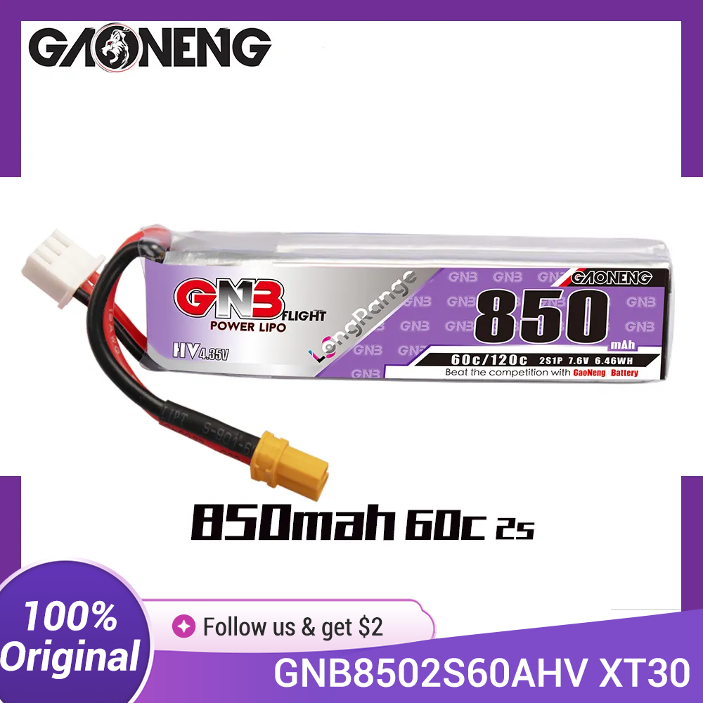 GAONENG GNB LiPo Battery 850mA - đánh giá và giá Drone Carrera Rc