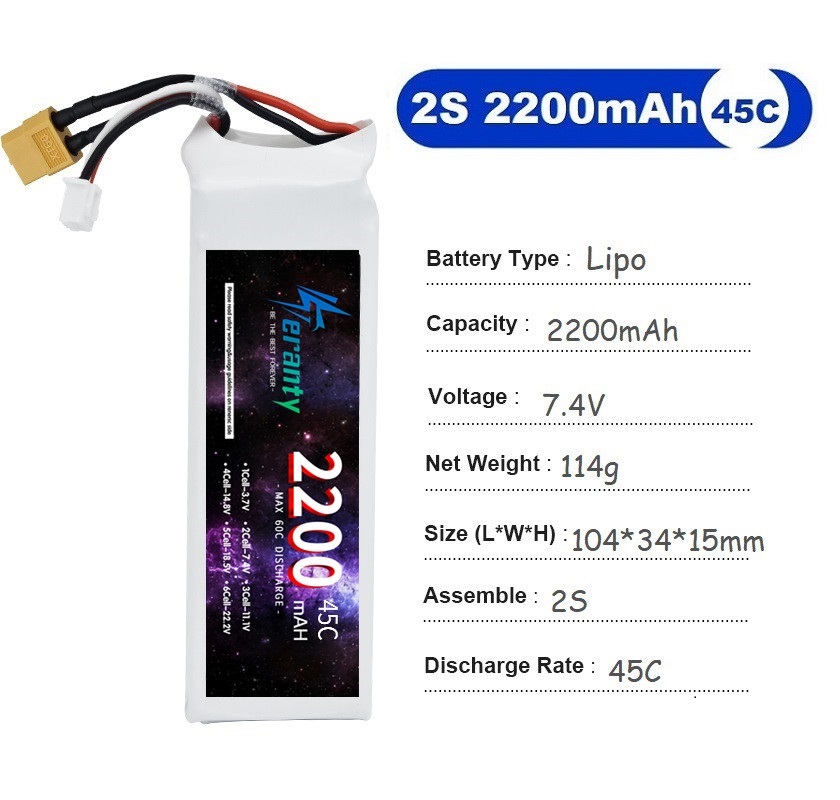 2PCS 7.4V Lipo 2S Battery 1500 - đánh giá và giá Drone Carrera Rc