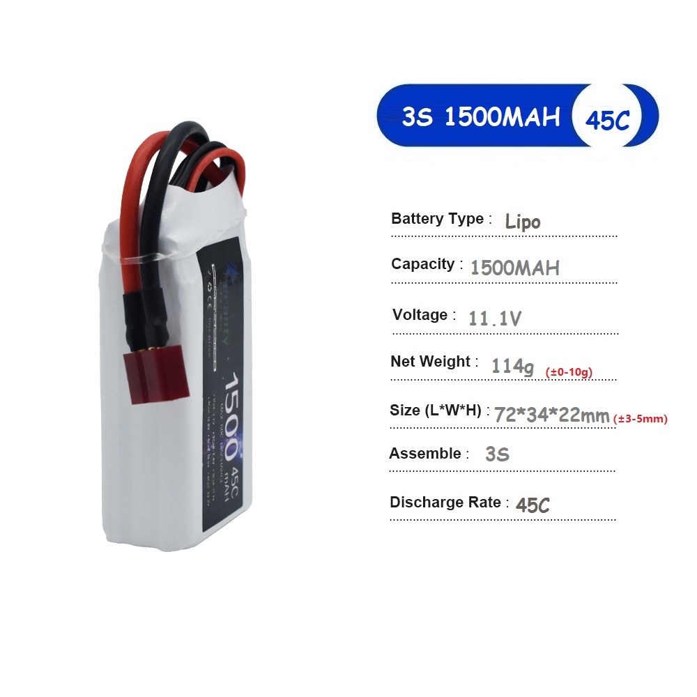11.1V LiPo Battery 3S 1500mah  - đánh giá và giá Drone Carrera Rc